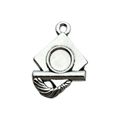 Antique silver graduation calculator charm pendant for DIY bracelets and necklaces - Doctoral Hat