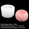 Silicone mold for moon crater candle jar and round resin planter vessel with lid - 1# B1097 / Clear