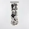 Japanese style full arm temporary tattoo sticker with samurai and hannya mask design - WD-037/Japanese Hannya Katana