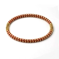Minimalist 5mm stainless steel bangle with red enamel and gold vertical stripes - Red