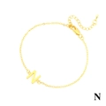 Minimalist 18K gold-plated bracelet with letter N pendant and adjustable lobster clasp - Letter N