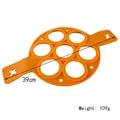 Stampo per pancake in silicone arancione a 7 fori, resistente al calore con manici - Arancione