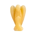 Polished yellow jade crystal angel statue for home decor in a standing pose - Yellow Jade