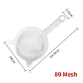 White 80 mesh ultra-fine food filter with handle for soy milk and juice, 14cm diameter - Cat Ears Style / 80 Mesh