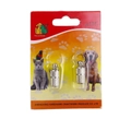 Set di due tubi identificativi argentati per animali domestici con trama antiscivolo - Confezione da 2/Con Carta/Piccolo / Argento