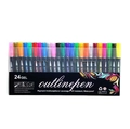 Coffret de 24 stylos contours à double ligne avec encre pigmentée pour papeterie - 24 Couleurs