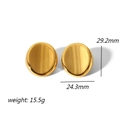Polished 18k gold plated titanium steel hoop earrings, 29.2mm round mirror finish hoops - Gold Style (TE6916-G)