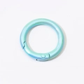 Round spring ring clasp with iridescent rainbow finish for DIY keychains and bags - Emerald
