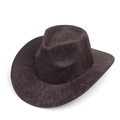 Klassischer dunkelbrauner Westernhut mit Wildledertextur und breiter Krempe im Retro-Stil - M (56-58cm) / Kaffeebraun