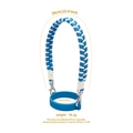 Cinturino in corda intrecciata blu e bianca per tazze da 40 once con anello in silicone - Blu
