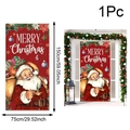 Nahaufnahme des Vintage Weihnachtsmann Türbanners 150cm x 75cm für festliche Außendekoration - 75x150cm / Cartoon-Retro-Weihnachtsmann