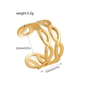 Vista dettagliata dell'anello a doppia catena regolabile con dimensioni e peso di 3,2g - Stile Intrecciato (R731_2)