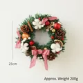 Weihnachtskranz 25cm mit roten Schleifen, Tannenzapfen und Schmuck, wiegt 200g - 25cm Kleiner Schleifenkranz (220g)