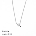 Collana con pendente a cuore in argento e zircone da 4mm con catena regolabile da 40+5cm - Argento-Zircone Bianco