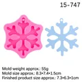 Pink silicone snowflake mold for Christmas pendants with light blue finished sample - Style 2-Snowflake / Pink