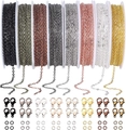 DIY jewelry making kit with 8 color chains, lobster clasps, and jump rings set - 1.8*2.4mm Copper Clad Iron 8 Colors Combo