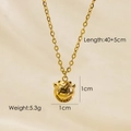 Detailed view of cat pendant golden necklace with dimensions 1x1cm and 40+5cm chain length - Fortune Cat