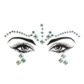 Iridescent facial gemstone stickers in square and round shapes for music festivals - HF-062 Iridescent Geometric