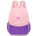 Pink and purple ballet backpack for girls featuring a dancing ballerina print - Dancer Style Pink & Purple