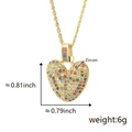 Gold heart pendant with colorful zircon stones on twisted rope chain, weighing 6g - Letter V