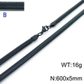 Collana piatta a serpente in acciaio al titanio nero con chiusura a moschettone - Nero 5mm Larghezza 600mm Lunghezza(KN203545-Z)
