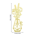 Decoración de pared nórdica de metal dorado, silueta de flores y jarrón con un lazo - Estilo D / Dorado