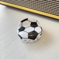 Athletic style soccer ball hair claw clip with black and white glossy finish for sports lovers - Large Soccer (7.9cm)