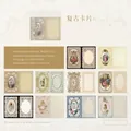 Vintage aesthetic card set with Victorian style floral patterns on white kraft paper - Retro Card