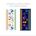 Waterproof fluorescent temporary tattoo CS-010 featuring butterflies and heart shapes - Fluorescent CS-010