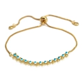 Bracciale dorato regolabile con perline occhio di Allah blu e chiusura a scorrimento - Stile 13 Malocchi