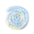 Ethnic bendable spiral hair tie in blue and yellow gradient fabric with satin finish - Single Hair Tie / Faux Silk Tie-dye Blue Yellow