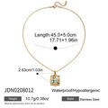Detail of vintage green butterfly pendant on gold snake chain with size measurements - Vintage Window Butterfly Style (JDN0208012)