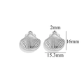 Silver stainless steel seashell pendant charm for DIY jewelry making 15.3mm - Steel Color Shell-503