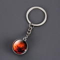 Solar system Mars planet keychain with silver metal ring and realistic glass pendant - Standard Spec / Mars