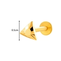 Golden titanium geometric triangle labret stud earring with flat back and 0.5cm detail - Minimalist Triangle (T2546-7# Gold)