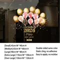 Golden balloon static Christmas window sticker size guide with five different dimensions - SDUV-284 Static Glue-free / Small [45*40CM]