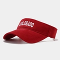 Detail of red sun visor hat featuring white Colorado embroidery and premium cotton texture - Adjustable / Red
