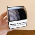 Lot d'élastiques à cheveux tressés multicolores montrant les textures gris et noir - Noir et Gris Mixte (Ensemble de 10 pièces)
