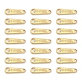 Golden teardrop-shaped stainless steel jewelry tags with S-STEEL engraving - Gold Color Engraved 3x10mm