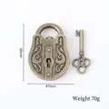 Casse-tête serrure en métal bronze vintage avec motifs de croix et clé assortie - Grande Serrure de Puissance