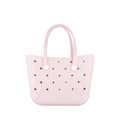 Wasserdichte EVA Strandtasche in Rosa mit Rautenmuster und runden Löchern - Rosa