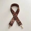 Adjustable 38mm leopard print canvas bag strap with gold metal lobster clasps - Leopard Print