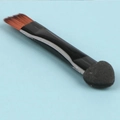 Double-ended makeup brush with angled brown bristles and a black sponge eye applicator - Single Dual Ended Makeup Brush