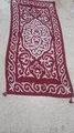 Ethnic style dark red pashmina shawl with white traditional patterns and fringed tassels - Dark Red Base White Pattern (Retro Scrolling Grass-15)