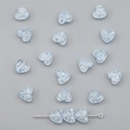 Light blue heart-shaped acrylic crackle beads for DIY jewelry making accessories - 10x9mm (Approx. 70 Pcs) / Blue