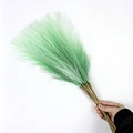 Hand holding a bundle of 55cm green artificial pampas grass for boho home decor - 53-55cm / Green White Gradient