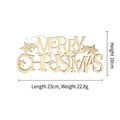 Cartel navideño de madera con estrellas doradas, decoración festiva DIY de 23cm - Letrero de Letras de 23CM / Color madera natural