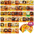 Set of 49 realistic food flashcards for toddlers with English names and plastic ring - Realistic Food 49 Sheets