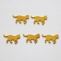 Set of 5 golden cat silhouette charms for DIY jewelry and handmade crafts accessories - Gold Walking Cat Charms (5pcs/Pack)