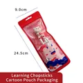 Red cartoon pig learning chopsticks for kids with 304 stainless steel and portable bag - Pig Training Chopsticks (Cartoon Bag)